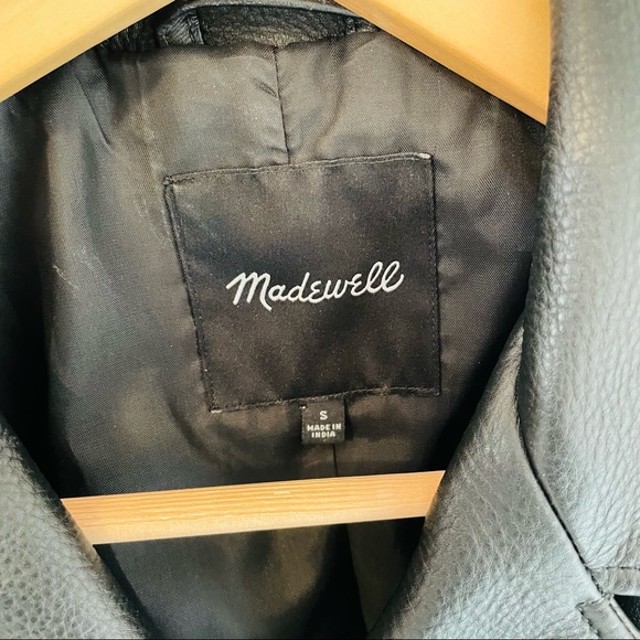Madewell black leather motorcycle jacket - Picture 3 of 14